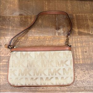 Michael Kors Brown Monogram Wristlet